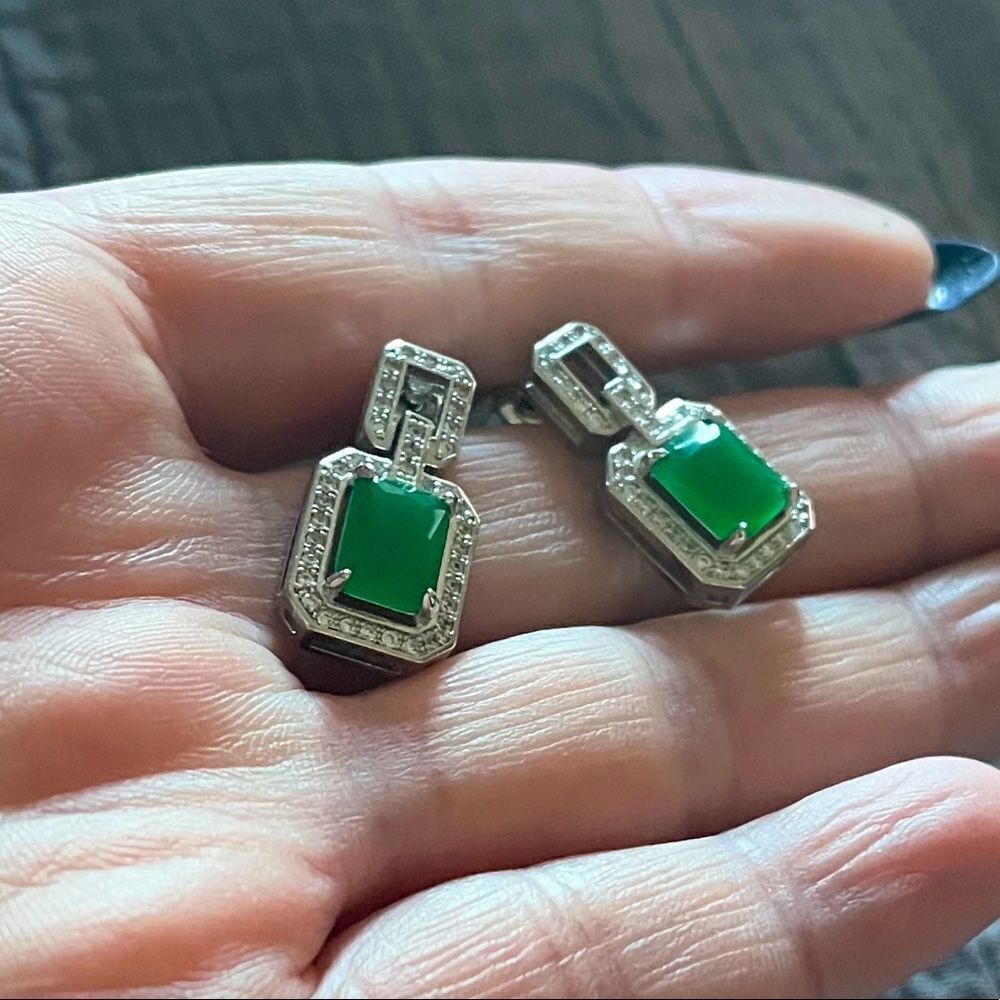 The Oz Drop 925 Emerald green estate inspired 925 silver - Picture 12 of 16